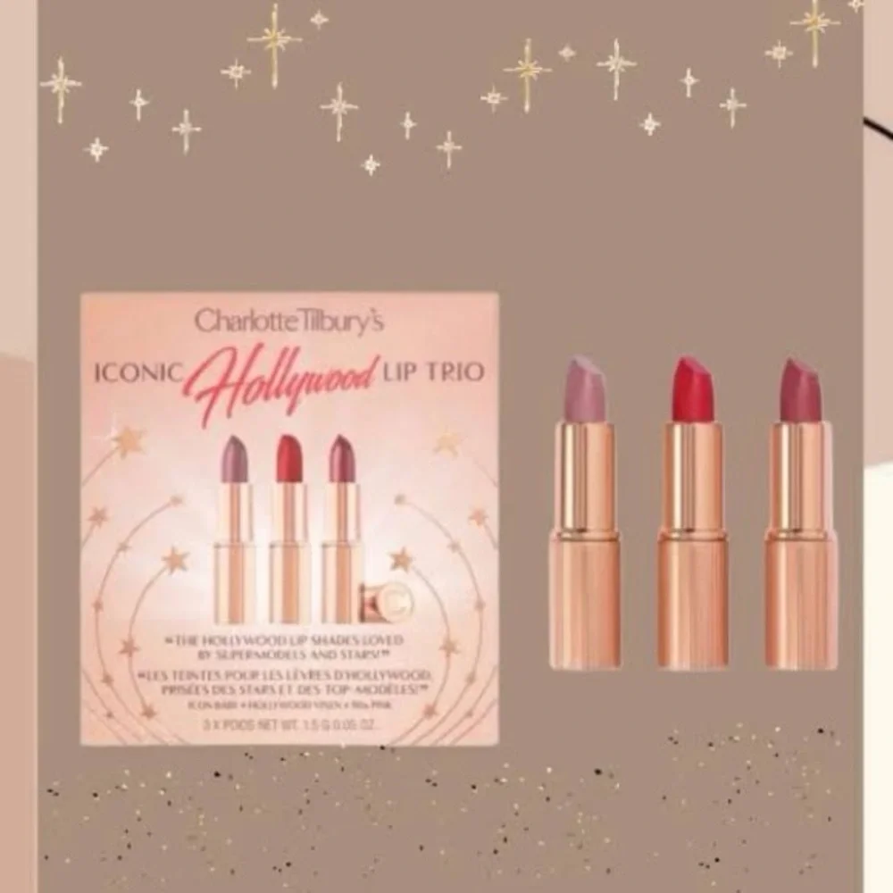 🎀 Charlotte Tilbury Iconic Hollywood Lip Trio | Brand New in Box ✨